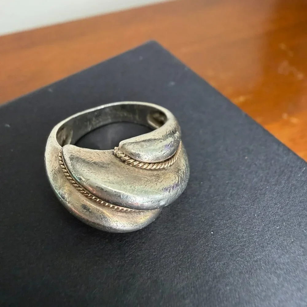 Vintage Tiffany & Co. Shrimp Dome Ring 925 and 14K size 4.5